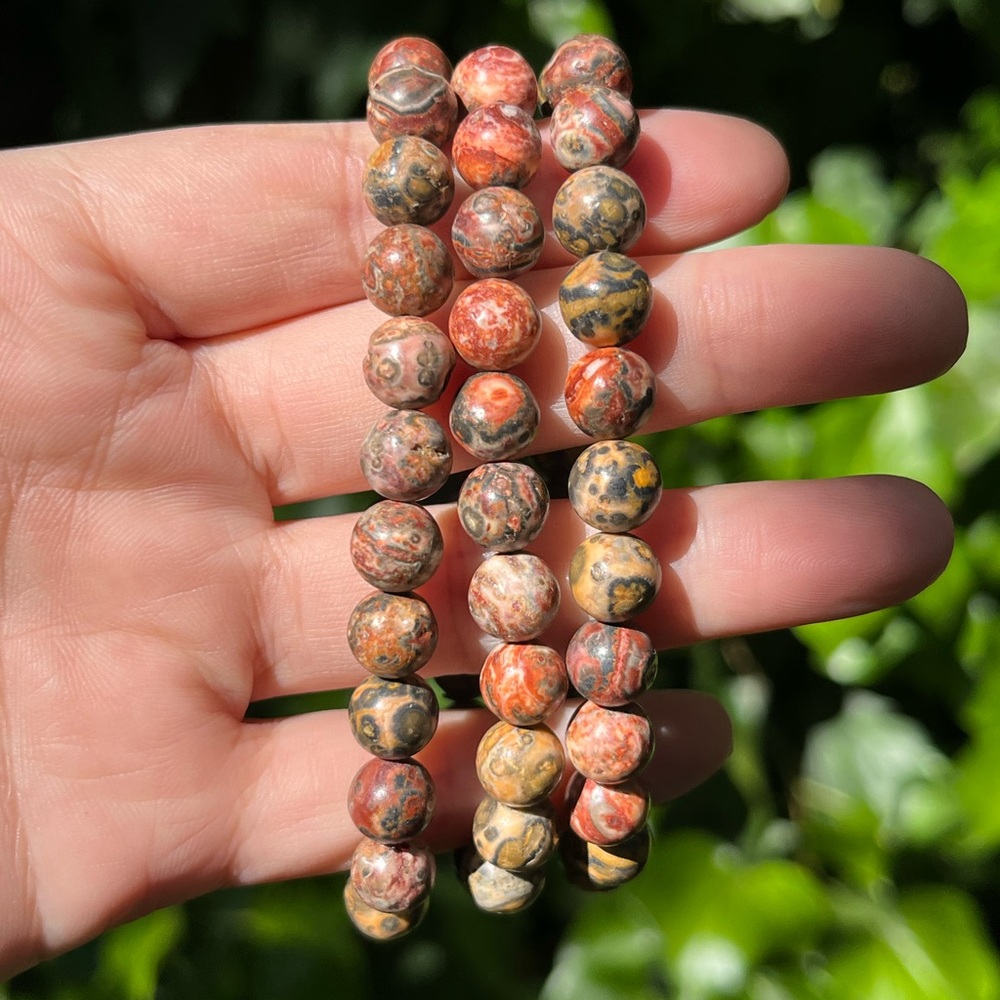 8mm leopard skin jasper bracelet‎